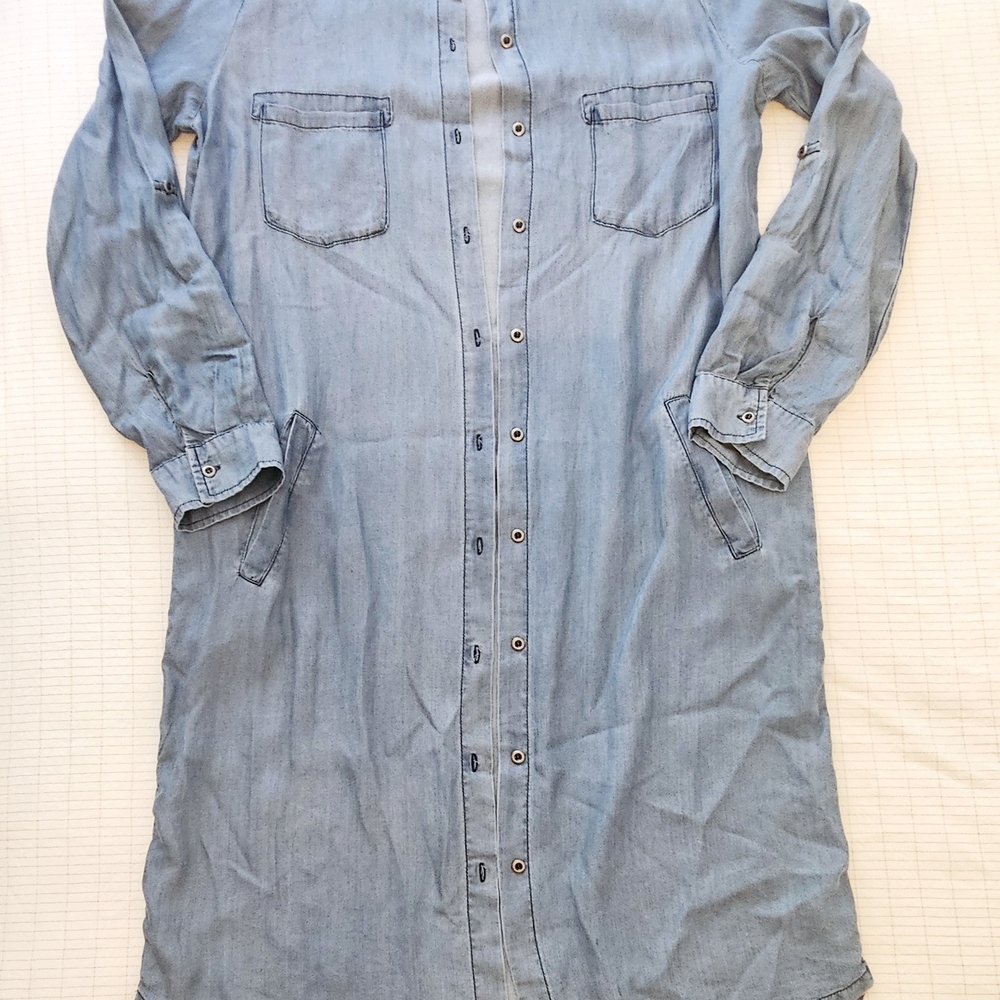 Denim Button-Up Mini Dress